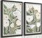 Summer 2 Pcs Boho Wildflowers Canvas Wall Decor, Green Bohemia Abstract Floral Botanical Painting, Picture Wall Decor Poster Print Artwork for Living Room, Bedroom, Bathroom, Home Decoration (Unframed)